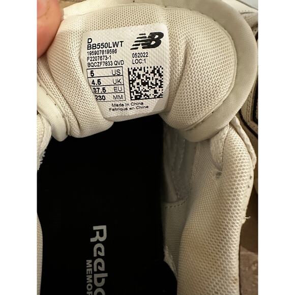 New Balance 550 White Black Gray Leather Mens Sneakers Sz M5 W6.5 Fashion Shoes main image 5